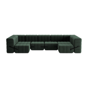 Modulsofa u-Form Stoff dama dunkelgrün 340x170x68cm Curt - -. Ambivalenz