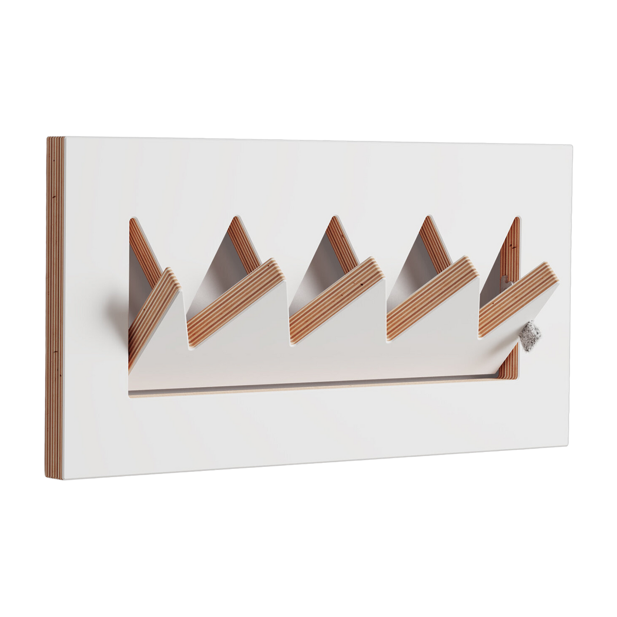 Porte-manteaux en bouleau teinté blanc 40x20cm Fläpps Crownhäng - Ambivalenz