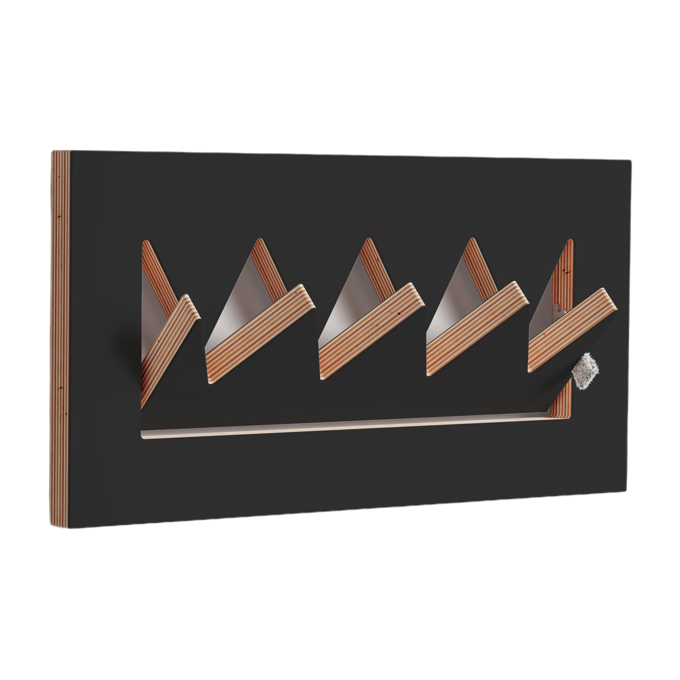 Perchero de abedul teñido de negro 40x20cm Fläpps Crownhäng - Ambivalenz