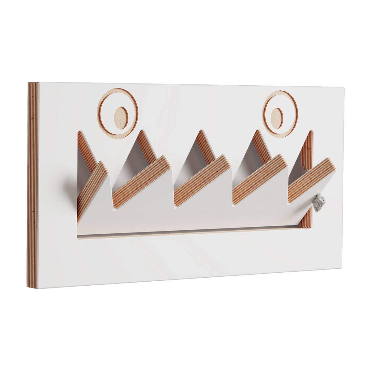 Porte-manteaux en bouleau teinté blanc 40x20cm Fläpps Monsterhäng - Ambivalenz
