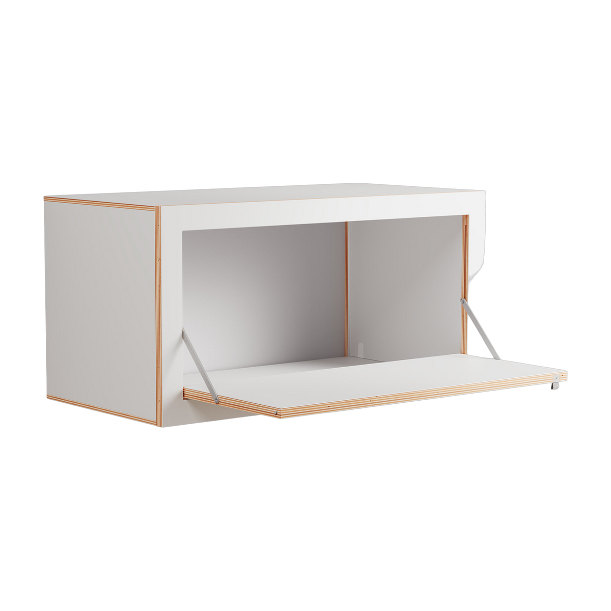 White stained birch wall shelf 80x40x40cm Fläpps Box - Ambivalenz