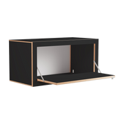 Wall shelf in black-stained birch 80x40x40cm Fläpps Box - Ambivalenz