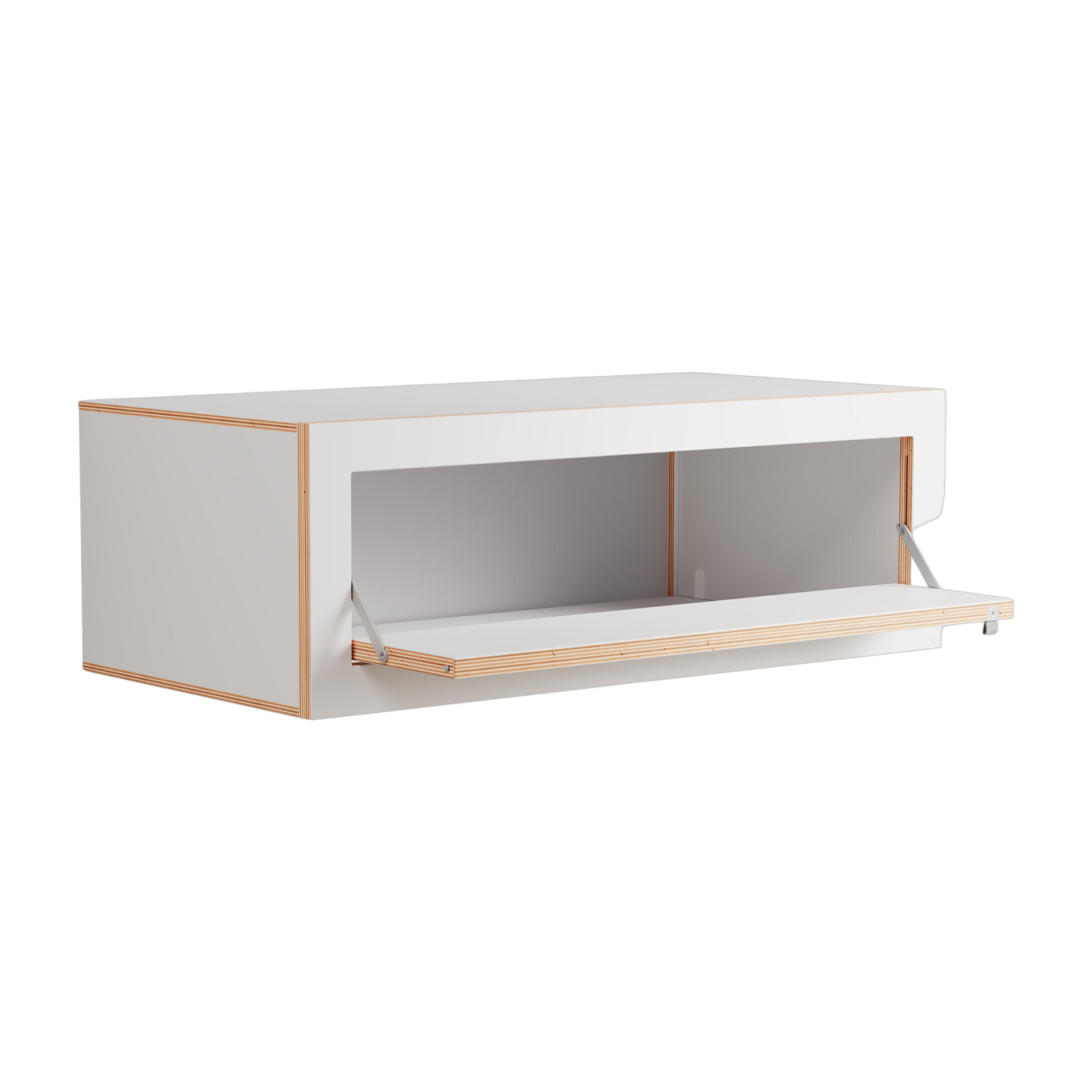Box Consola de pared en abedul teñido de blanco 80x27x40cm Fläpps - Ambivalenz