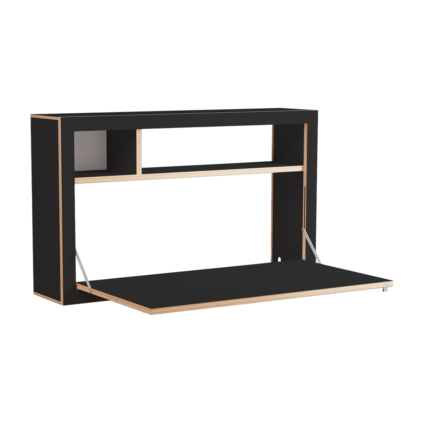 Bureau Box pensile in betulla tinta nera 100x60x20cm Fläpps - Ambivalenz