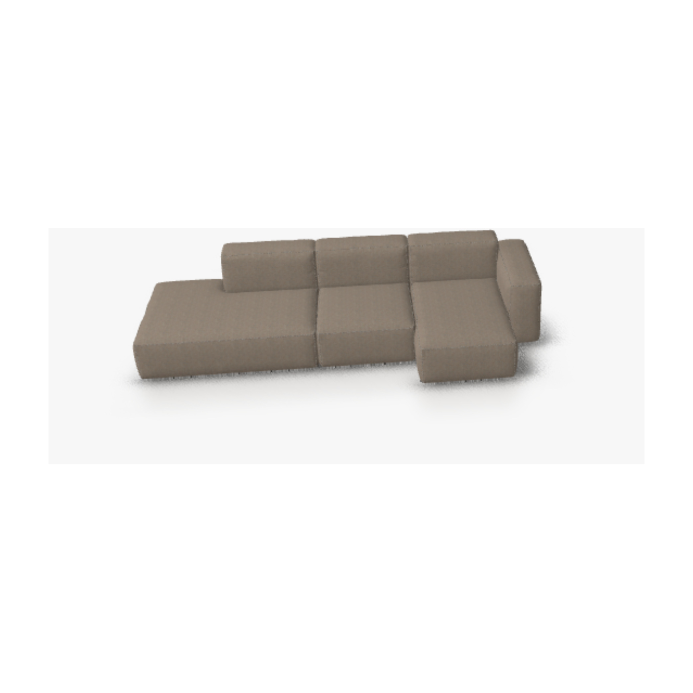 Ecksofa aus braunem Bolgheri-Stoff lgg60 Mag Soft - Hay