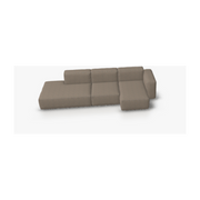 Ecksofa aus braunem Bolgheri-Stoff lgg60 Mag Soft - Hay
