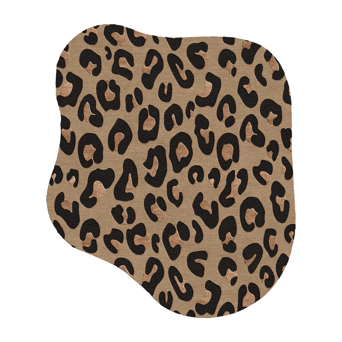 Alfombra de forma orgánica de lana y seda con estampado de leopardo 150x175cm Léo - Son-Tapis