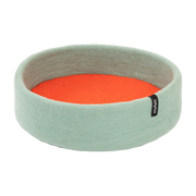 Panier rond pour chat en laine turquoise et orange 40cm Fine - Myfelt