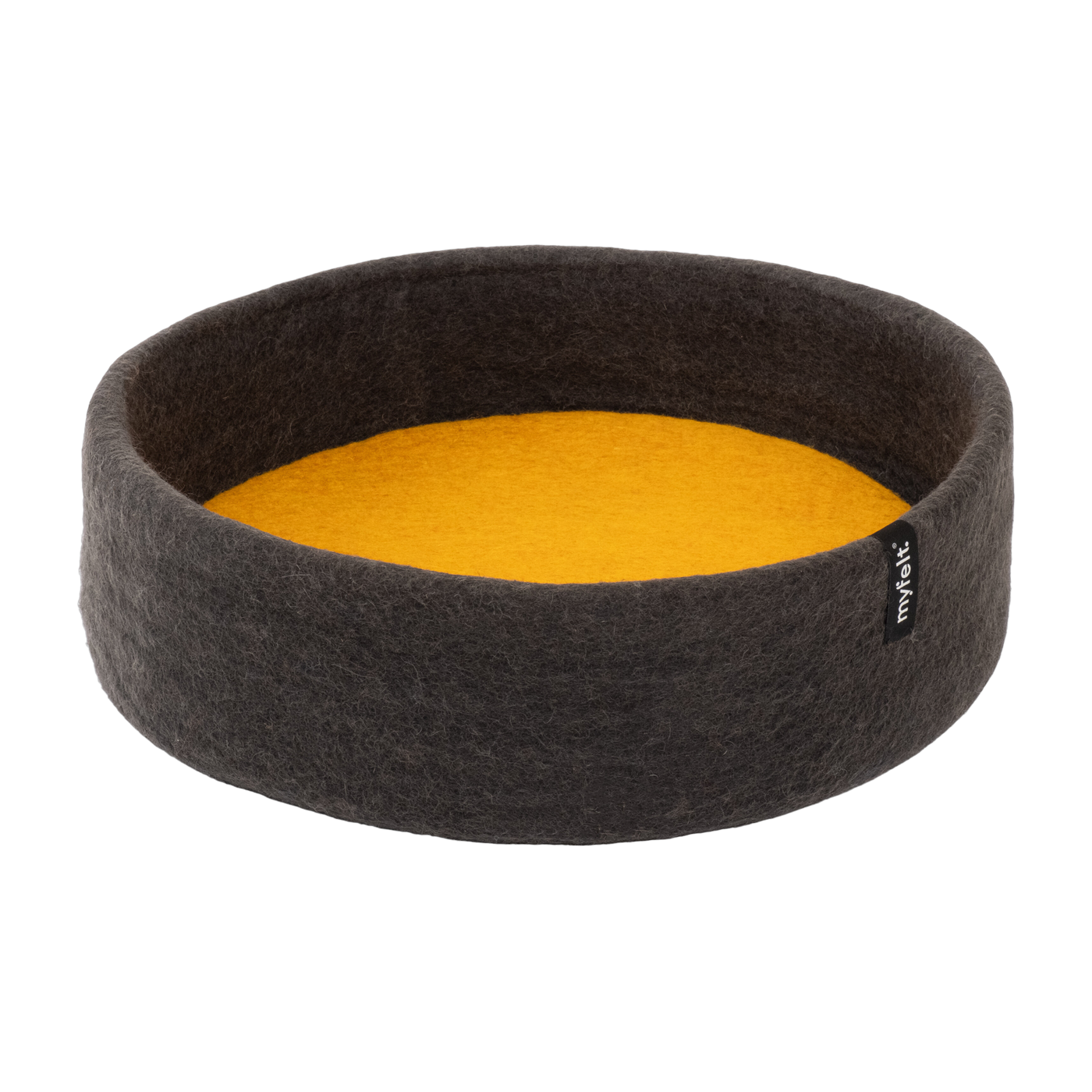 Cama redonda para perros de lana ocre y antracita 40cm Kuno- Myfelt