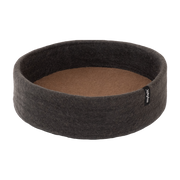 Panier rond pour chat en laine anthracite et marron 40cm Kuno - Myfelt