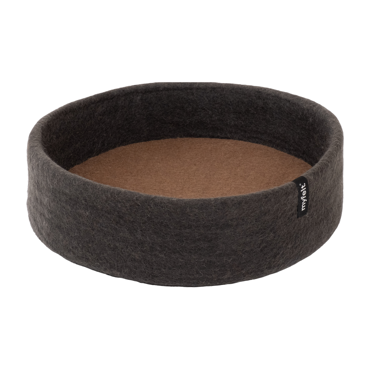Cama redonda para perro de lana Kuno marrón y antracita 40cm - Myfelt