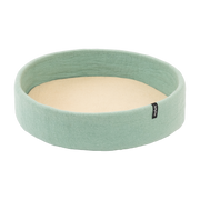 Runder Hundekorb aus türkis-beiger Wolle 60cm Fine - -. Myfelt