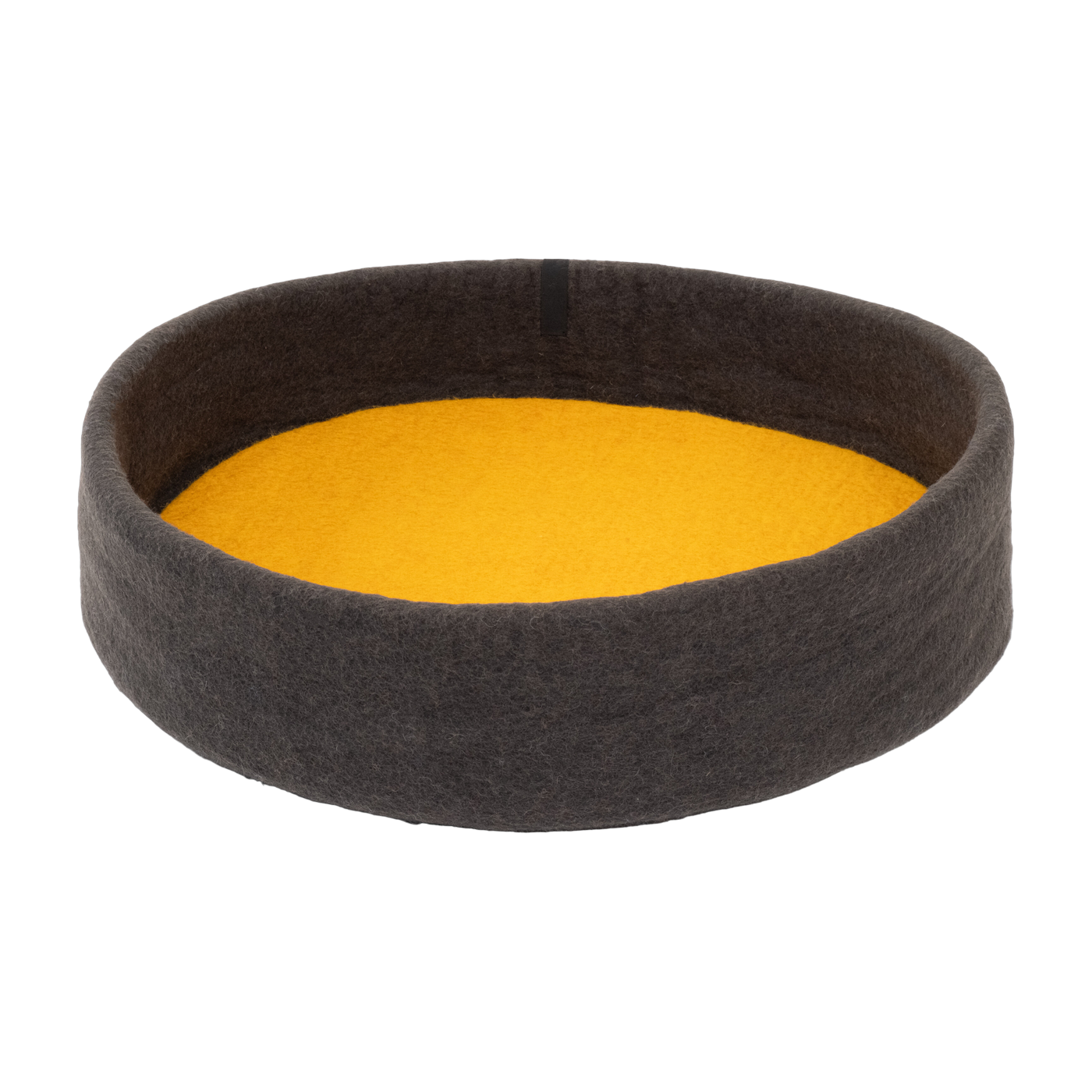 Cama redonda para perro Kuno de lana antracita y ocre 60cm - Myfelt