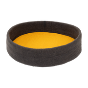 Kuno anthracite and ochre wool round dog bed 60cm - Myfelt