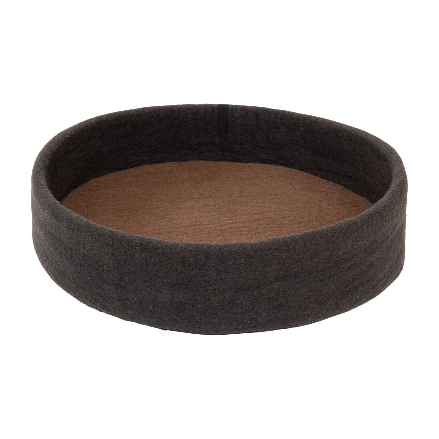 Cama redonda para perro Kuno de lana antracita y marron 60cm - Myfelt