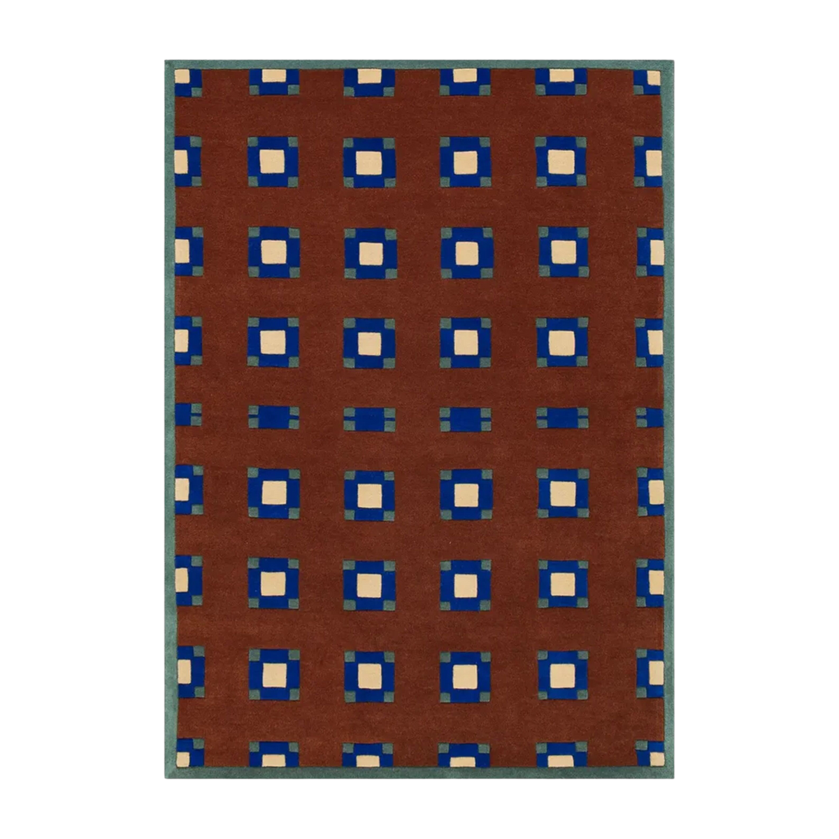 Alfombra rectangular de lana en marrón y estampado 160x230cm Nicolas Son-Tapis