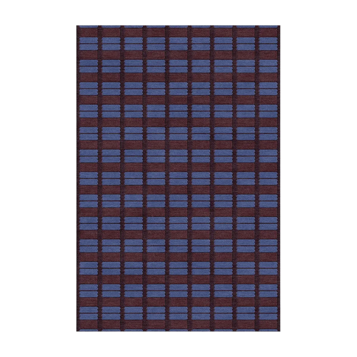 Alfombra de lana azul y burdeos 230x160cm Manu - Son-tapis