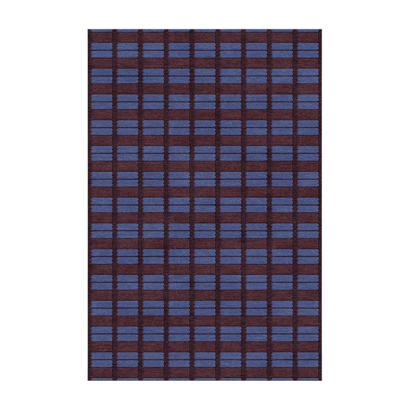 Alfombra de lana azul y burdeos 300x200cm Manu - Son-tapis