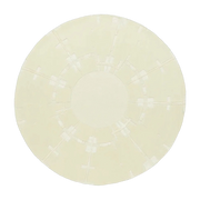 Round wool and silk rug relief cream 150cm Rodolphe - Son-Tapis