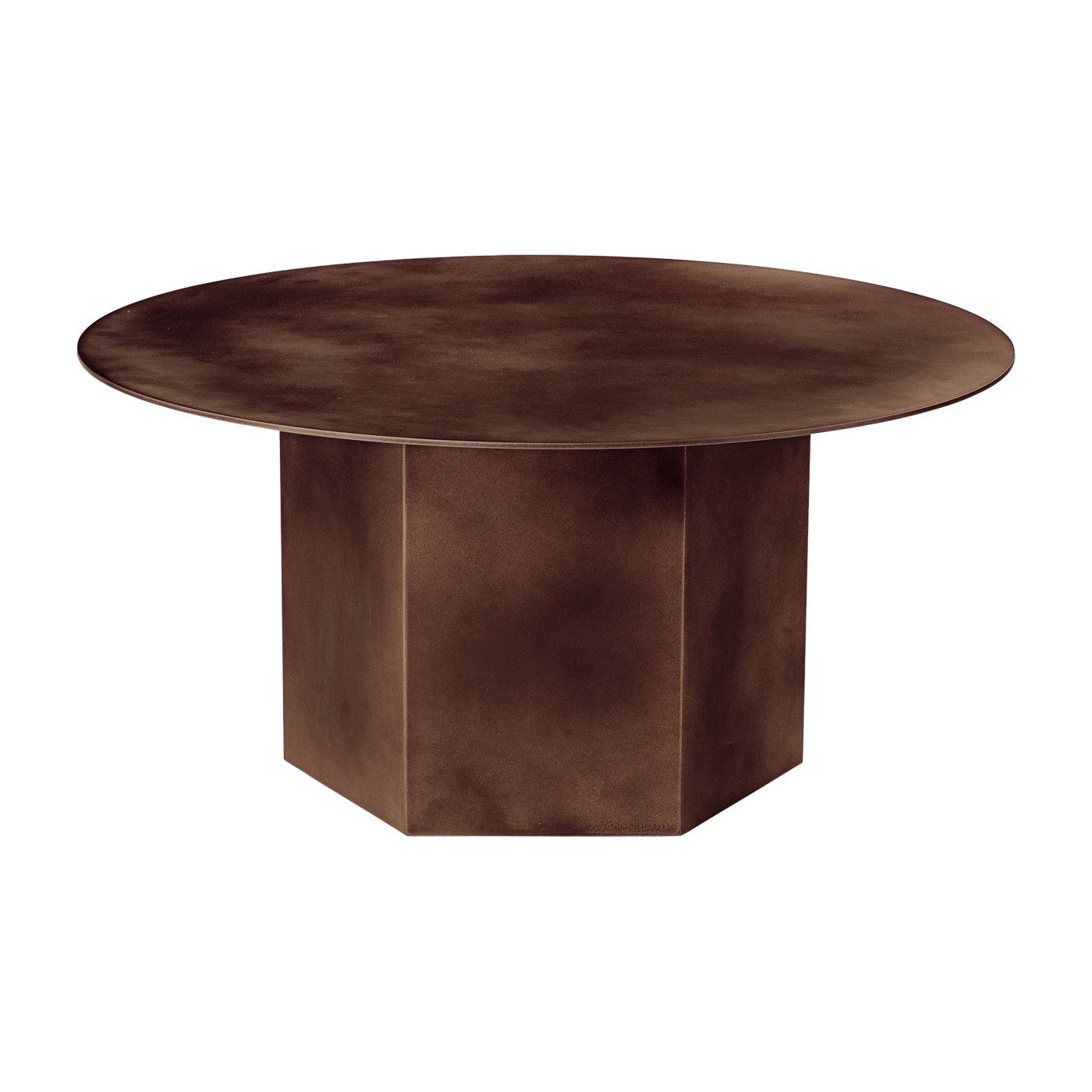 ronde Tavolino in acciaio rosso terra 80cm Epic - Gubi