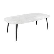 Dining table in marbre white and black legs 120x230cm Elliptique - Gubi