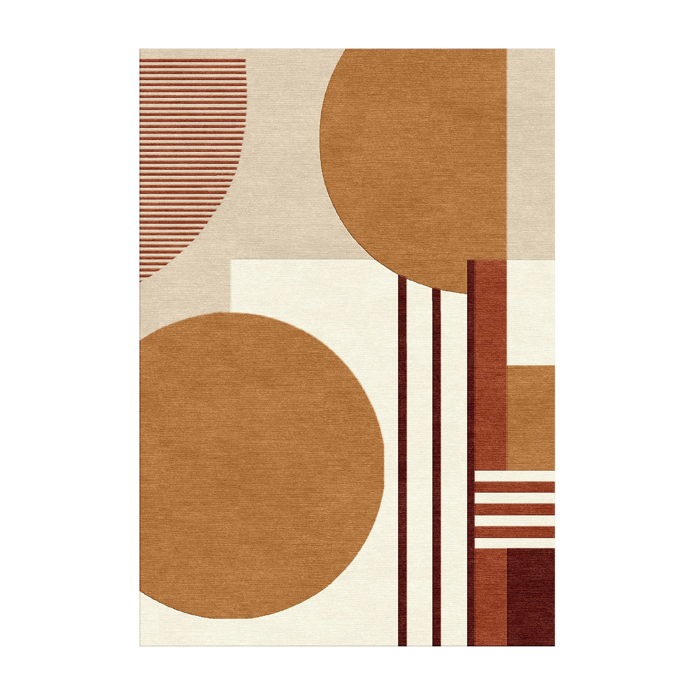 Alfombra rectangular de lana estampada amarilla 230x160cm Fred - Son-Tapis