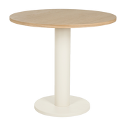 Table d'appoint en chêne et acier blanc 80cm Sool Café - noo.ma
