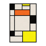 Rectangular wool rug geometric orange 200x300cm Aser - Son-Tapis