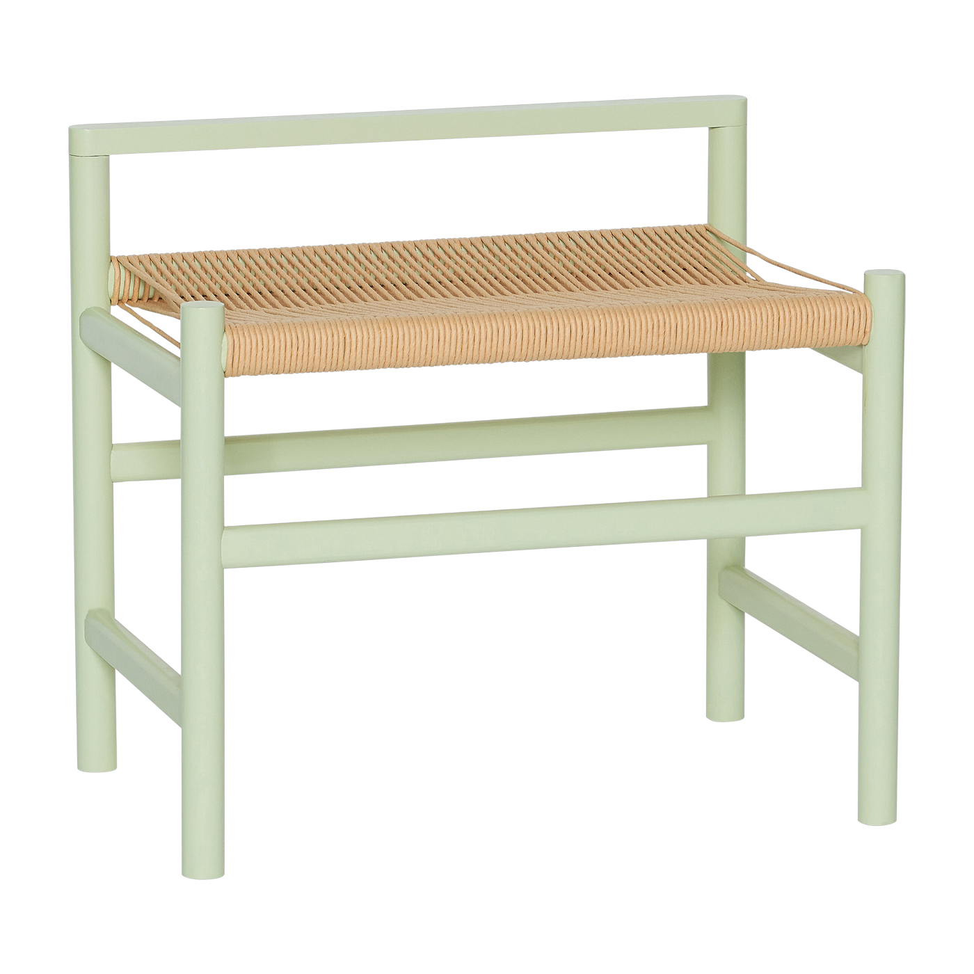 Oak and light green rope bench 60x40cm Heritage - Hübsch