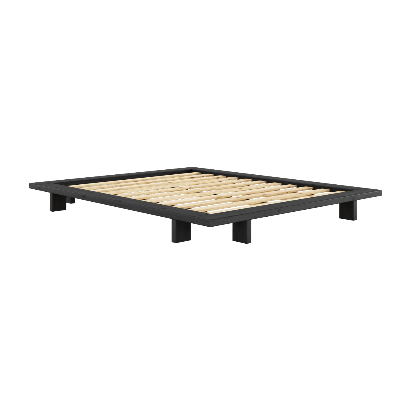 منصة سرير من خشب الصنوبر أسود ليلي 160×200 سم Japan - Karup Design
