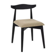 Chaise en bois de manguier noir et lin Mandela - Pomax