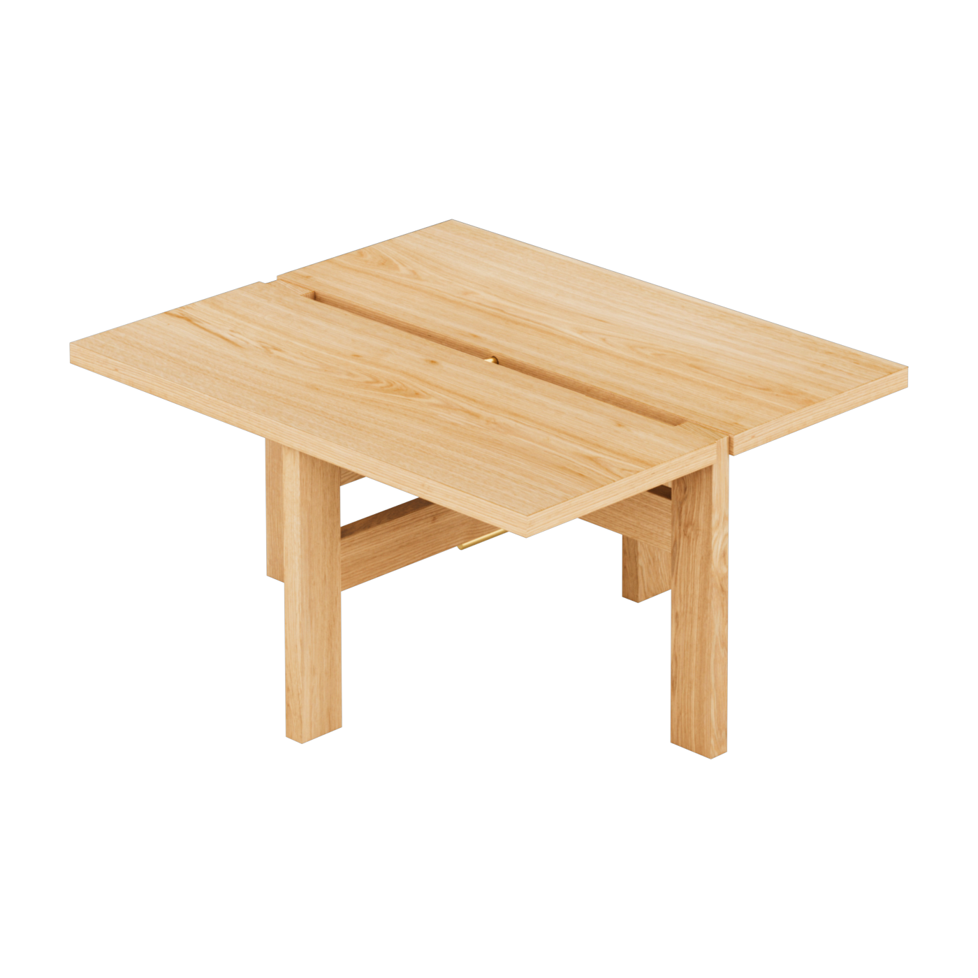 Table basse rectangulaire en chêne vernis naturel 60x50x30cm - Moebe