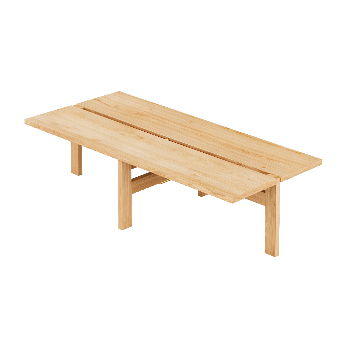 Table basse rectangulaire en chêne vernis naturel 115x50x30cm - Moebe
