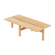 Table basse rectangulaire en chêne vernis naturel 115x50x30cm - Moebe