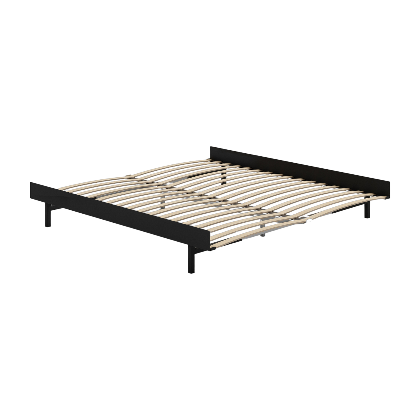 Somier extensible de acero negro con lamas 180cm - Moebe