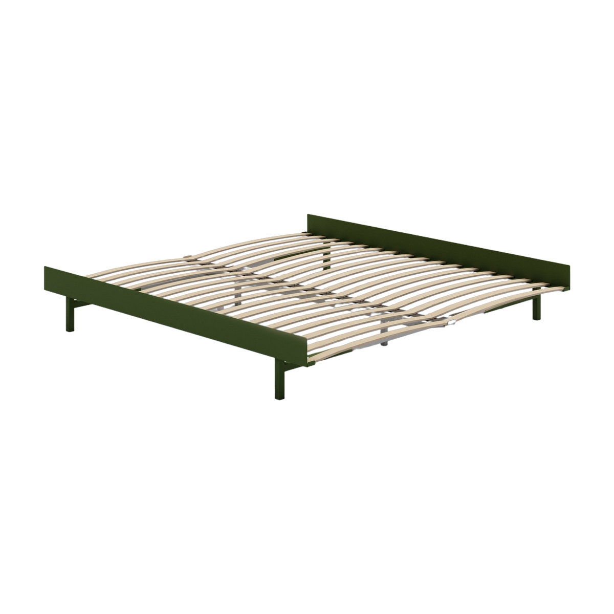 Somier extensible de acero verde abeto con lamas 180cm - Moebe