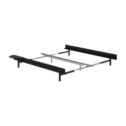 Sommier extensible en acier noir sans lattes 90-180cm et table de chevet - Moebe