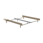 Sommier extensible en acier sable sans lattes 90-180cm et table de chevet - Moebe