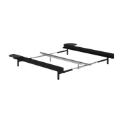 Sommier extensible en acier noir sans lattes 90-180cm et tables de chevet - Moebe