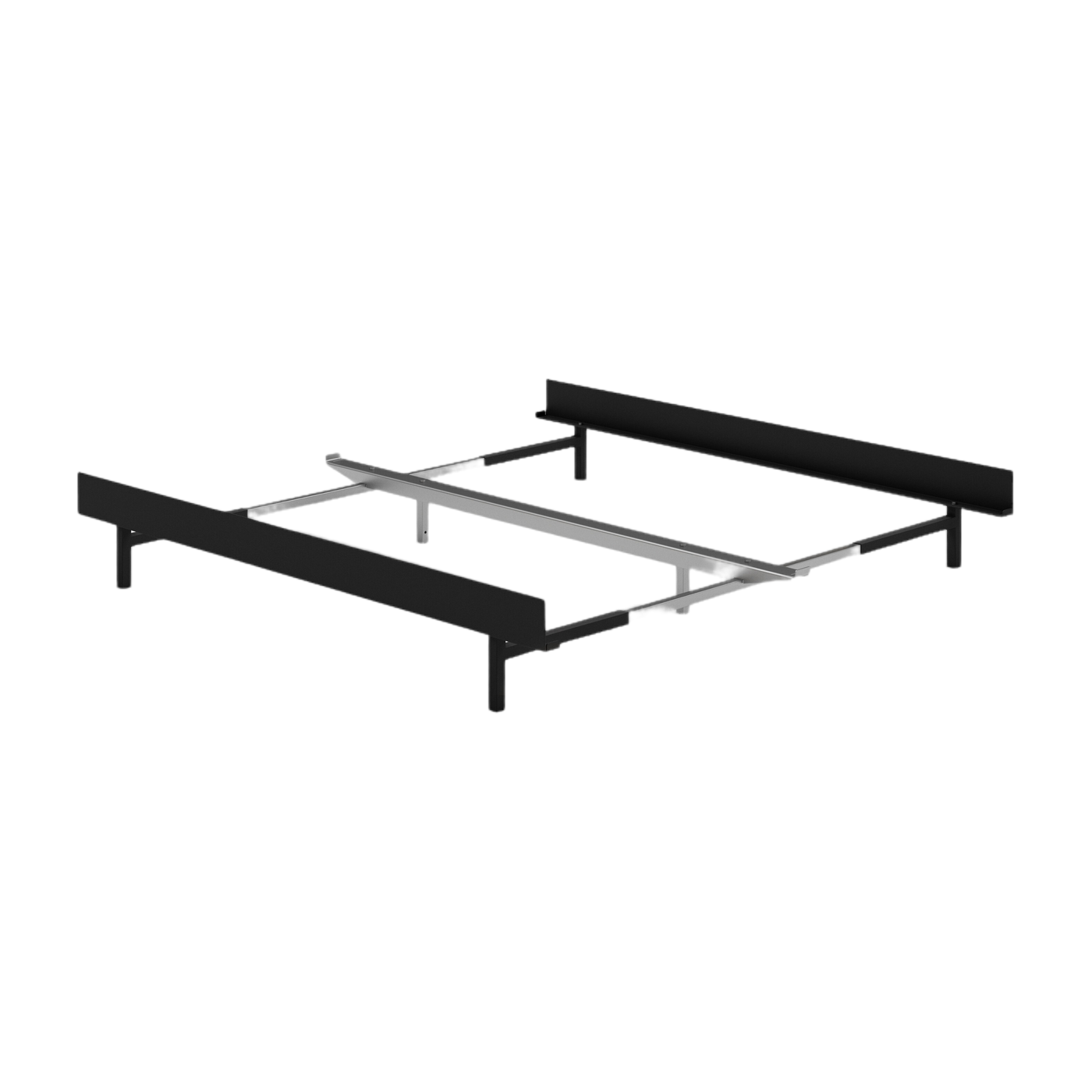 Somier extensible de acero negro 90-180cm sin lamas - Moebe