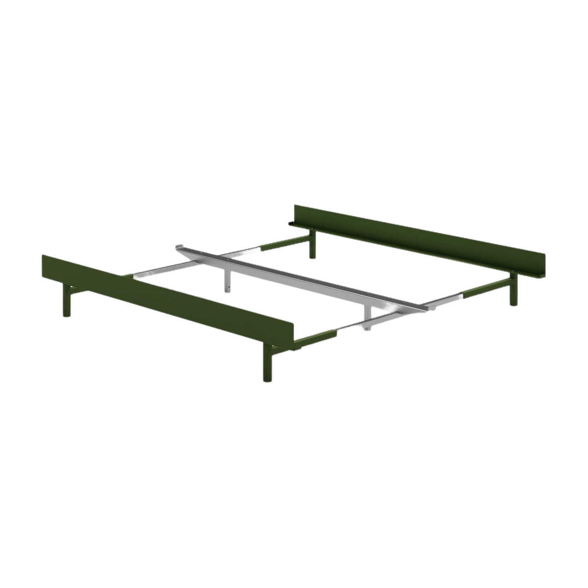 Somier extensible de acero verde abeto 90-180cm sin lamas - Moebe