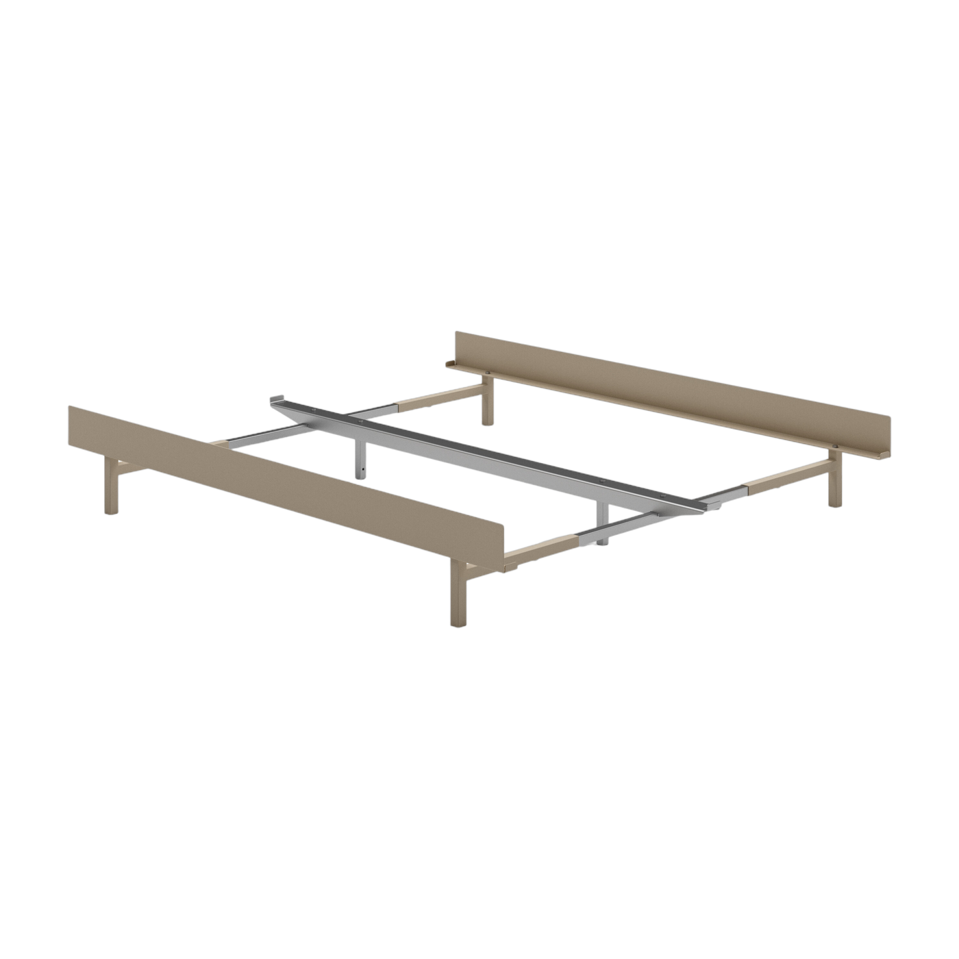 Somier extensible de acero lijado 90-180cm sin lamas - Moebe