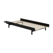 Bettgestell mit Stahllatten schwarz mit Nachttisch 90cm -. Moebe