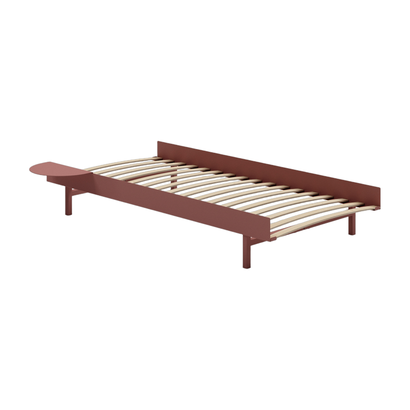 Somier de láminas de acero rosa con mesilla de 90 cm - Moebe