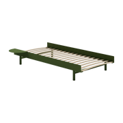 Fir green steel slatted bed base with 90cm bedside table - Moebe