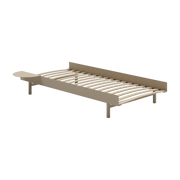 Bettgestell mit Stahllatten sandfarben mit Nachttisch 90cm -. Moebe