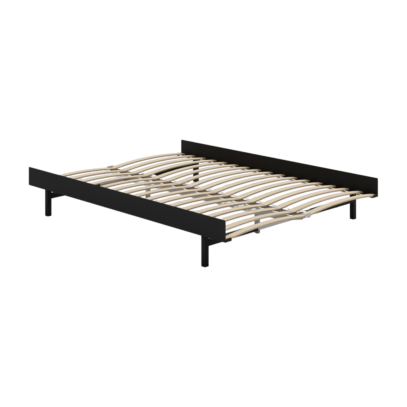 Somier extensible de acero negro con lamas 140cm - Moebe