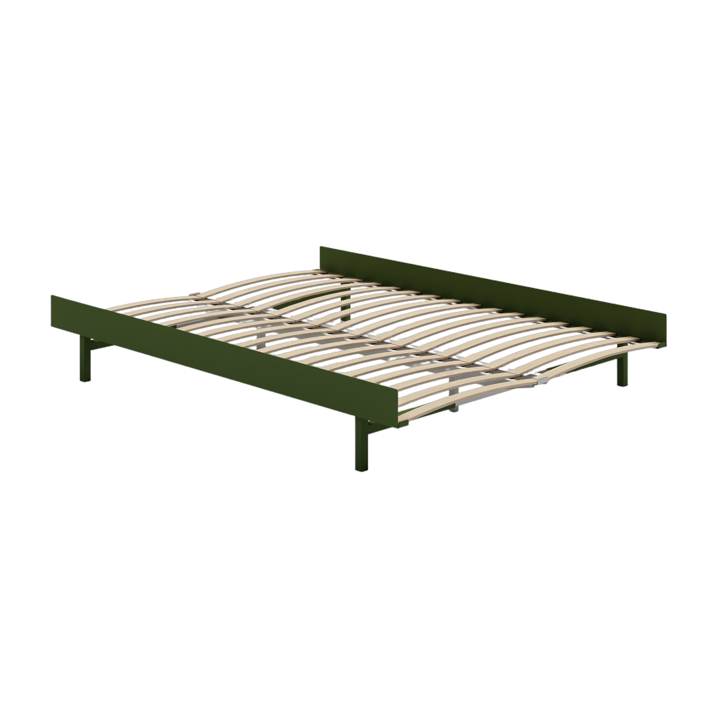 Somier extensible de acero verde abeto con lamas 140cm - Moebe
