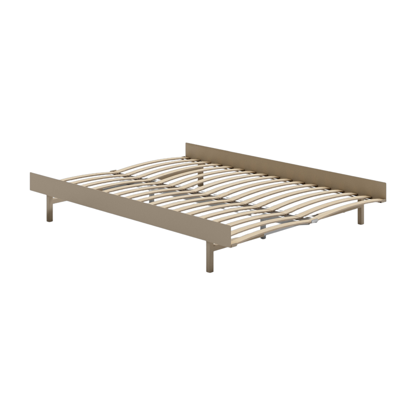 Somier extensible de acero arena con lamas 140cm - Moebe