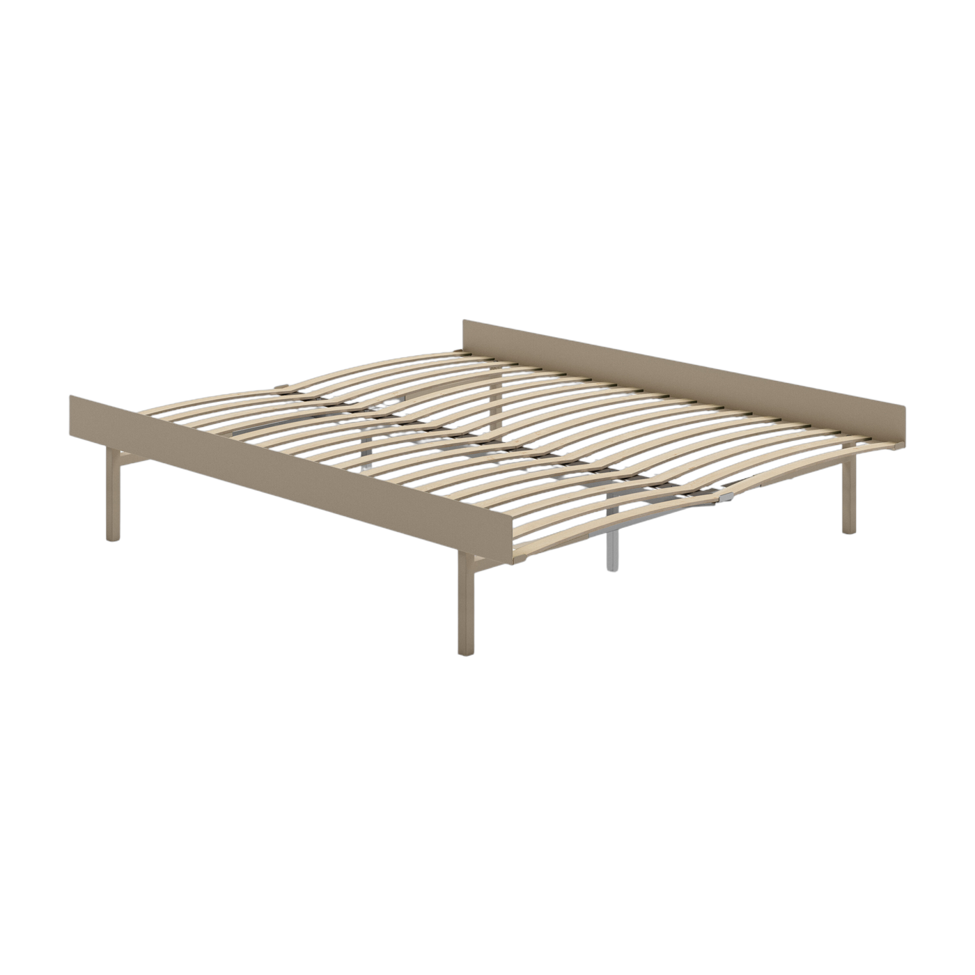 Sommier extensible en acier sable avec lattes 160cm - Moebe